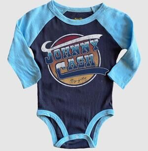 NEW ROWDY SPROUT kid's johnny cash onesie in blue